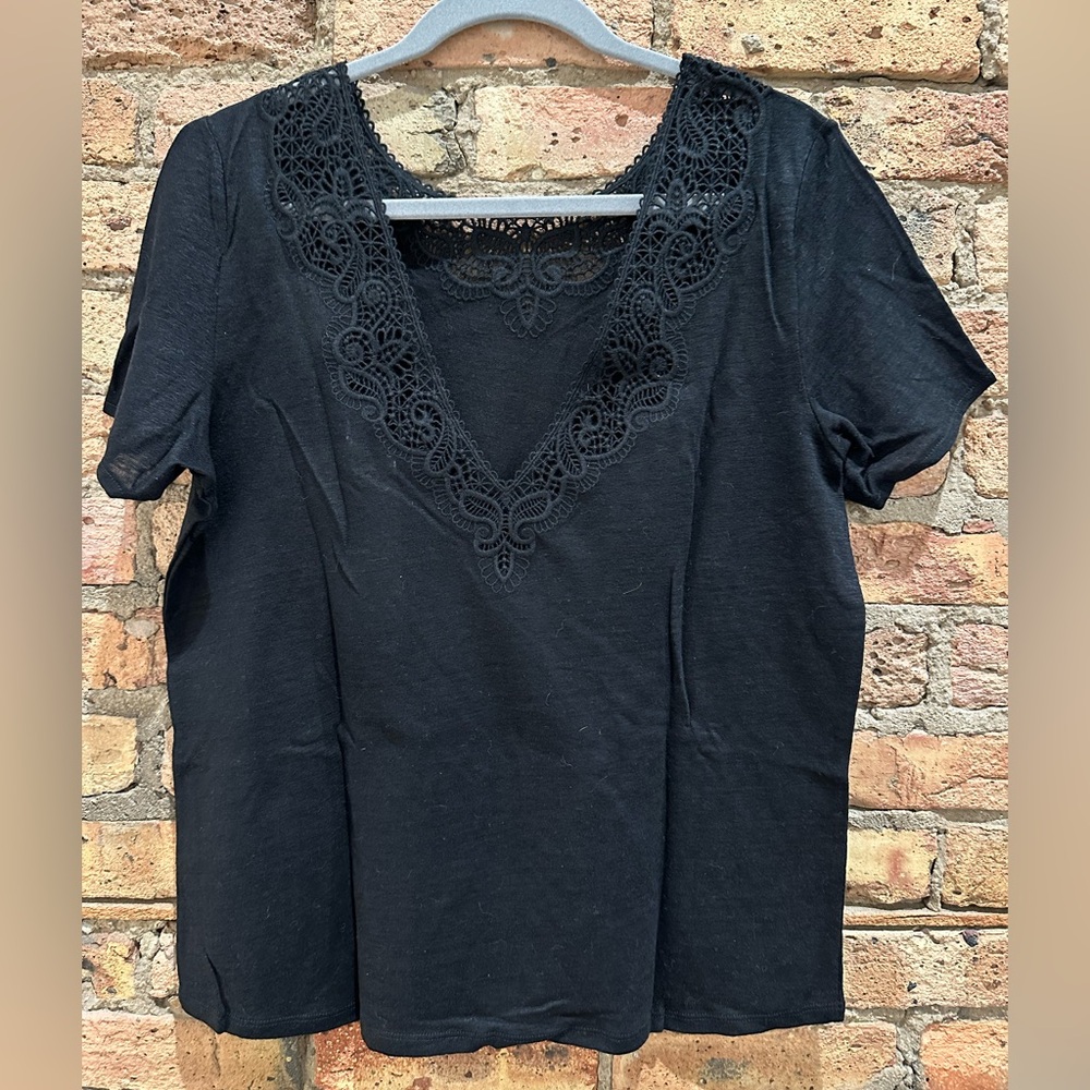 Sézane - Mina T-shirt - Black - Size Large - NWT